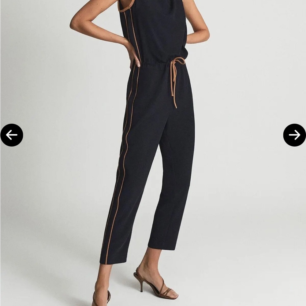 Blue REISS Women's Jumpsuit with Tan Accents